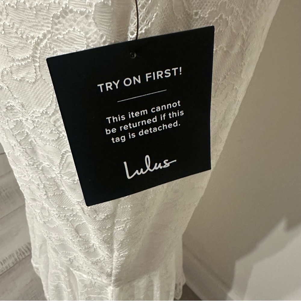 Lulu’s “Found Your Love” White Lace Sleeveless Trumpet Midi Dress NWT Medium - Picture 6 of 8